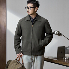 批发跨境 美式全棉外套男士春秋上衣轻<b class='q'>商务</b><b class='q'>休闲</b>高级感翻领夹克 控168