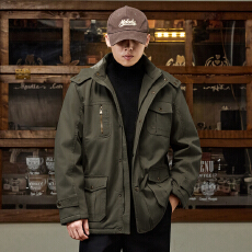 批发跨境 冬季加绒加厚男士棉衣中长款防寒保暖外套工装棉大衣 控258