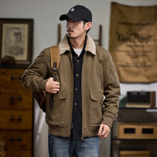 批发跨境 秋冬加绒加厚保暖羊羔绒工装夹克<b class='q'>男士</b>棉衣<b class='q'>休闲</b>翻领<b class='q'>外套</b>控218