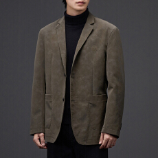 批发高级感麂皮绒西服<b class='q'>外套</b>男复古商务<b class='q'>男士</b><b class='q'>休闲</b>轻奢单西春秋冬装 控178