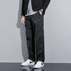 批发跨境 男士四季穿搭吸汗抵寒纯棉宽松休闲工装裤多口袋<b class='q'>休闲裤</b>