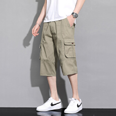 批发<b class='q'>七分裤</b>爆款<b class='q'>男</b>士夏季薄款工装裤休闲<b class='q'>短裤</b>直筒松紧腰大码中裤控价69