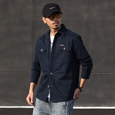 批发美式工装长袖<b class='q'>衬衫</b>男士外套春秋季休闲上衣2025新款纯棉<b class='q'>衬衣</b>男