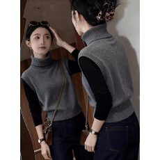 批发优雅法式高级感无袖针织马甲2026秋<b class='q'>冬</b>季爆款时尚叠穿百搭气质衣服