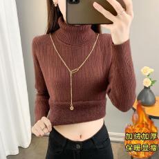 批发<b class='q'>高领</b>加绒加厚打底衫上衣女2026秋冬新款洋气一体绒保暖衣内搭<b class='q'>毛衣</b>