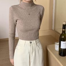 批发半<b class='q'>高领</b>针织衫女早秋季内搭打底衫2026新款黑色爆款<b class='q'>毛衣</b>长袖上衣服