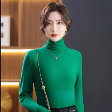 批发【洋气减龄】双面澳绒安可拉红高领打底衫女<b class='q'>秋</b>冬百搭气质修身内搭