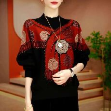 批发双面绒秋冬季长袖百搭遮肉显瘦新款中年<b class='q'>妈妈</b>休闲减龄气质外穿小衫