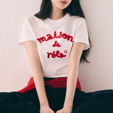 批发现货张元英同款 SANSAN<b class='q'>韩国</b>小众 Rolarola 短款字母休闲短袖<b class='q'>T</b><b class='q'>恤</b>女