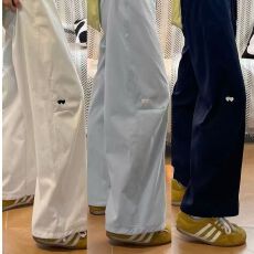 批发【原版面料立体腰】白色刺绣阔腿速干<b class='q'>工装裤</b><b class='q'>女</b>夏季宽松休闲运动裤