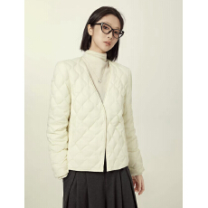 批发羽绒V领菱格轻薄百搭时尚保暖羽绒服<b class='q'>外套</b><b class='q'>小西装</b>轻暖气质夹克爆款