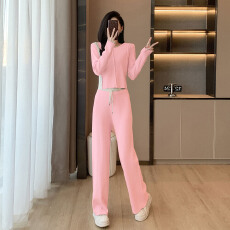 批发小香风针织<b class='q'>套装</b>女2025新款名媛气质女神范<b class='q'>休闲</b>时尚阔腿裤两件套潮