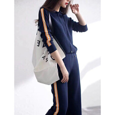 批发简约时尚休闲连帽上衣<b class='q'>套装</b>秋装新款高级感舒适阔腿<b class='q'>裤</b><b class='q'>针织</b>两件套