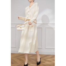 批发小香风套装女2025秋季气质针织开衫宽松中长款a字半身裙子<b class='q'>两件套</b>