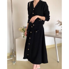 批发小香风名媛气质高级感流苏<b class='q'>开衫</b>套装裙秋季新款<b class='q'>针织</b>半身裙两件套女