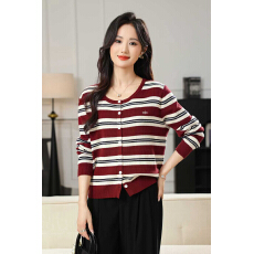 批发2026春装新品女装<b class='q'>上衣</b>条纹外贸刺绣开衫大方修身气质百搭<b class='q'>外套</b>时尚