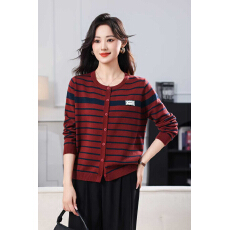 批发2026春装新品女装<b class='q'>上衣</b>条纹外贸刺绣开衫大方修身气质百搭<b class='q'>外套</b>时尚