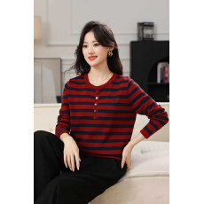 批发2026春装新品女装红色上衣外贸字母刺绣套头大方修身气质潮流百搭