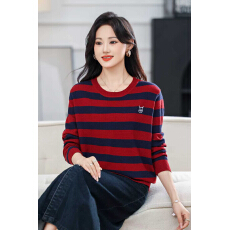 批发2026春装新品女装套头条纹<b class='q'>外套</b>外贸刺绣宽松上衣时尚潮流<b class='q'>百搭</b>爆款