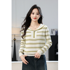 批发2026春装新品半开衫外贸条纹海军风外套潮流休闲时尚修身上衣女装