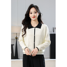 批发2026春装新品假开衫套头上衣外贸<b class='q'>条纹</b>纽扣翻领外套潮流休闲时尚女