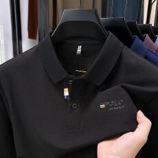 男士Polo衫厂家直供2026秋新款刺绣长袖翻领T恤批发