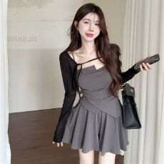 批发今年流行爆款时尚套<b class='q'>装</b>裙不规则吊带半身裙<b class='q'>裤</b>子防晒开衫三件套夏季