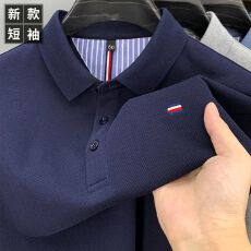 夏季新款男士短袖T恤翻领刺绣百搭POLO衫宽松休闲男装上衣打底衫