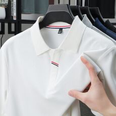 批发翻领<b class='q'>男</b>士<b class='q'>短袖</b>polo衫夏季新款高品质套头百搭休闲纯色半袖t恤上衣