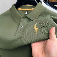批发夏季短袖polo衫<b class='q'>男</b>士高级感商务休闲百搭中年<b class='q'>男</b>装万***绣翻领<b class='q'>T</b><b class='q'>恤</b>