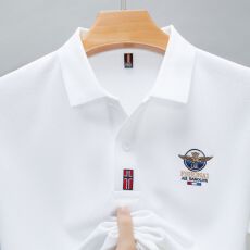 批发高档重磅刺绣翻领POLO衫夏季短袖T恤男士透气时尚<b class='q'>休闲</b><b class='q'>商务</b>半袖衫