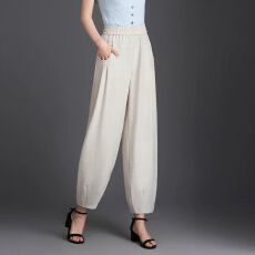 批发灯笼裤女夏季新款宽松<b class='q'>加大码</b>显瘦九分束脚裤遮胯小个子休闲裤子女