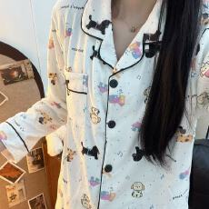 批发德绒斑点狗<b class='q'>睡衣</b>女秋冬季珊瑚绒加绒加厚长袖春秋款家居服<b class='q'>套装</b>