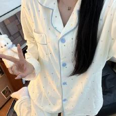 批发德绒彩色小圆点<b class='q'>睡衣</b>女秋冬季珊瑚绒加绒加厚长袖春秋款家居服<b class='q'>套装</b>