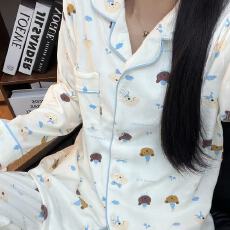 批发德绒可爱小狗睡衣女秋冬季珊瑚绒加绒加厚<b class='q'>长袖</b>春秋款家居服套<b class='q'>装</b>