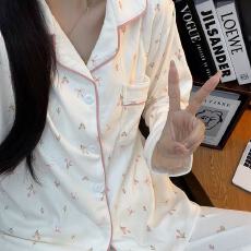 批发德绒粉色小碎花睡衣女秋冬季珊瑚绒加绒加厚<b class='q'>长袖</b>春秋款家居服套<b class='q'>装</b>