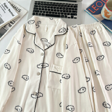 批发德绒棉花小狗睡衣女秋冬季珊瑚绒加绒加厚<b class='q'>长袖</b>春秋款家居服套<b class='q'>装</b>