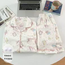 批发带固定胸垫卡通洋娃娃睡衣女款2025新款<b class='q'>春秋</b>季长袖宽松家居服套装