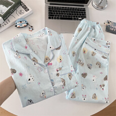 云朵棉卡通睡衣女款2025新款春秋季长袖长宽松家居服套装