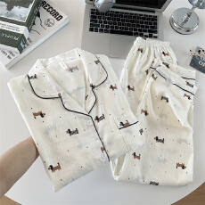 云朵棉卡通睡衣女款2025新款春秋季长袖长宽松家居服套装