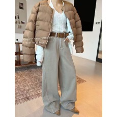 批发MV加绒窄版阔腿<b class='q'>牛仔裤</b><b class='q'>女</b>冬2025韩系高腰百搭休闲直筒弯刀长裤