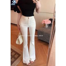 批发2025秋冬新款韩版时尚百搭高腰<b class='q'>显瘦</b>抓毛微喇阔腿拖地牛仔长裤潮