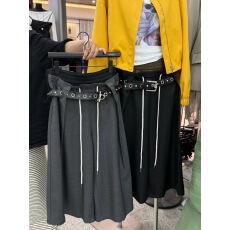 批发新品韩国设计师品牌 抽绳宽松羊毛中裤七分裤26春款