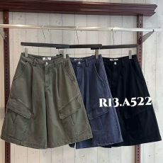 批发美式复古水洗做旧多口袋工装<b class='q'>短裤</b><b class='q'>男</b>女夏季新款休闲宽松阔腿七分裤