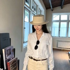 批发Kikimy 【亚麻老钱vibe】慵懒松弛感<b class='q'>衬衫女</b>秋季新款 贵气衬衣上衣