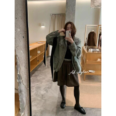 批发2026秋季复古水洗做旧口袋工装外套女宽松休闲夹克上衣