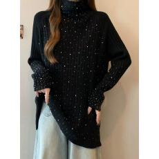 批发大码双面德绒满天星高领打底衫女2025<b class='q'>秋</b>冬季新款宽松长袖保暖上衣