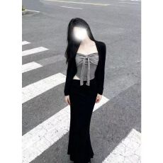 批发微胖气质纯欲感美学显瘦修身抹胸上衣开衫<b class='q'>半身裙</b>套装时尚三件套女