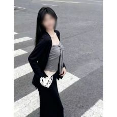 批发微胖气质纯欲感美学显瘦修身抹胸上衣开衫半身裙套装时尚三件套女