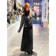 批发<b class='q'>秋</b>冬超好看小个子穿搭一整套露肩长袖上衣女显瘦波点半身裙两件套